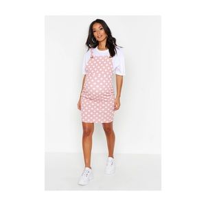 Boohoo Maternity Polka Dot Pinafore dress